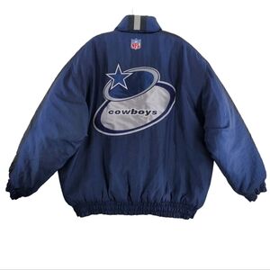 Vtg Dallas Cowboys Jacket Men XL Blue Coat NFL Logo Athletic Pro Line Insulated